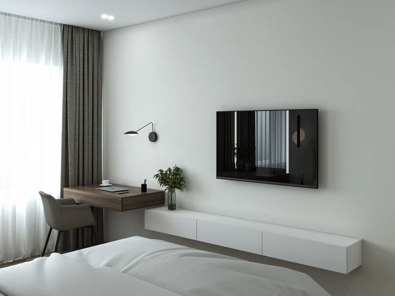 Дизайн-проект спальни с туалетным столиком